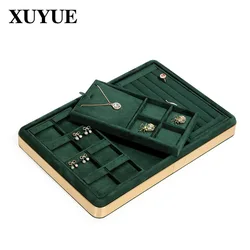 New jewelry display tray velvet leather metal empty plate necklace ring jewelry storage display display look pallet