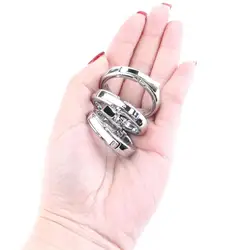 Silver  Durable Adjustable Penies Lock Ring Perfect Fitting Penis Ring Easy to Clean   for Indoor