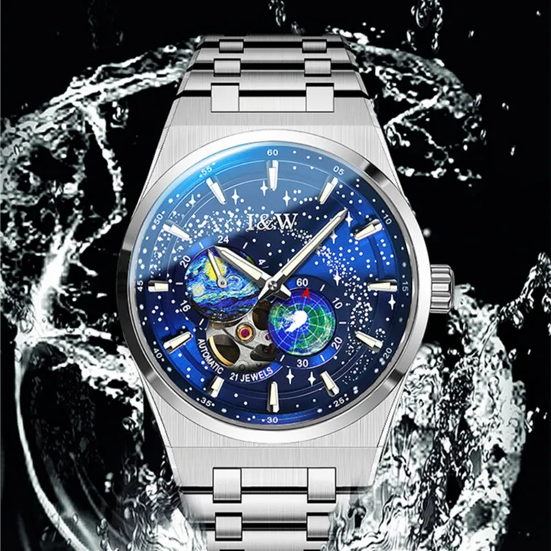 CARNIVAL Fashion Mechanical Watch for Men Brand Luxury Starry Sky Automatic Wristwatches MIYOTA Movement Waterproof Reloj Hombre