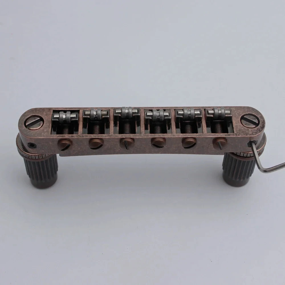 Guitar Stop Bar Tailpiece with Anchors +Tune O Matic Roller Saddle Guitar Bridge Studs Bronze color for  SG  LP Guitars