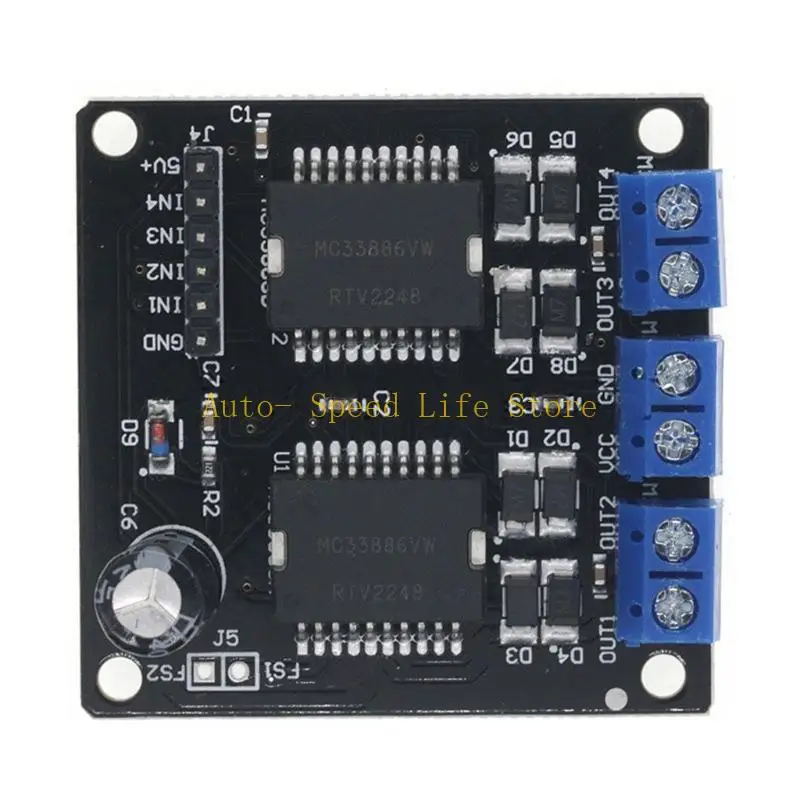 02DA MC33886 Xe robot đầu ra 4 chiều 6.5-24V Động cơ Bước lái xe mô-đun động cơ Mô-đun