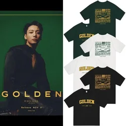 Bulletproof Youth Team Tian British Album Jungkook GOLDEN Peripheral Support The Same Clothing Short-sleeved T-shirt