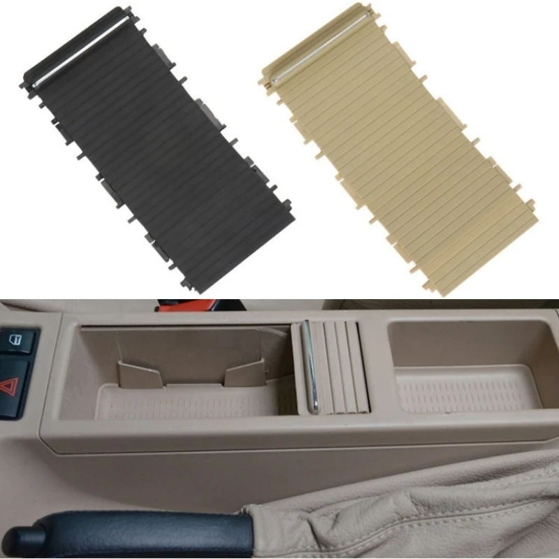 

Car Rear Center Console Roller Blind Cover Water Cup Holder Pull Curtain Central Beverage Cup Cover For BMW 3 Series E46 98-05