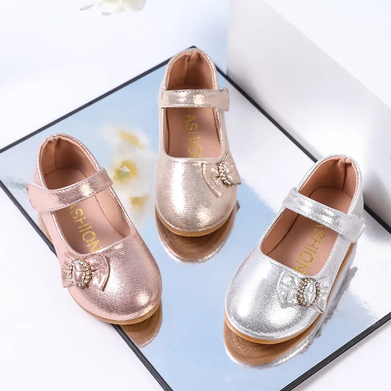 

Spring Autumn Girls Elegant Bowknot ShoesToddlers Fashion Children Ballet Flat Shoes Wedding Party Kids Princess Leather Shoes