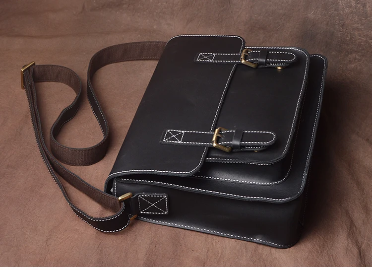 LUOKIR Retro Umhängetasche Crazy Horse Leder Schulter Tasche männer Echte Leder Crossbody Lokomotive Tasche Klassische Cambridge Tasche – Detail 21