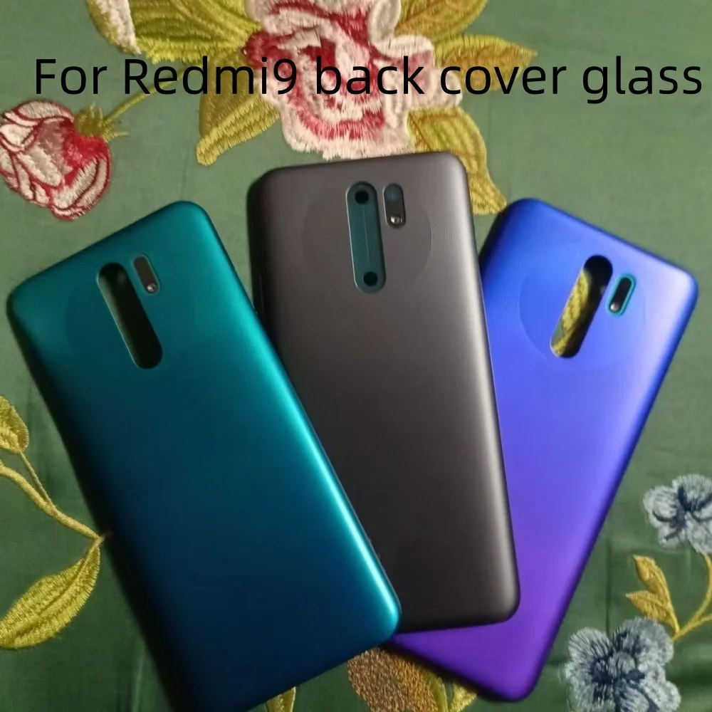 

Back cover For Redmi 9 Battery Back Cover Glass Panel Rear Door Battery Housing Case Adhesive Replace