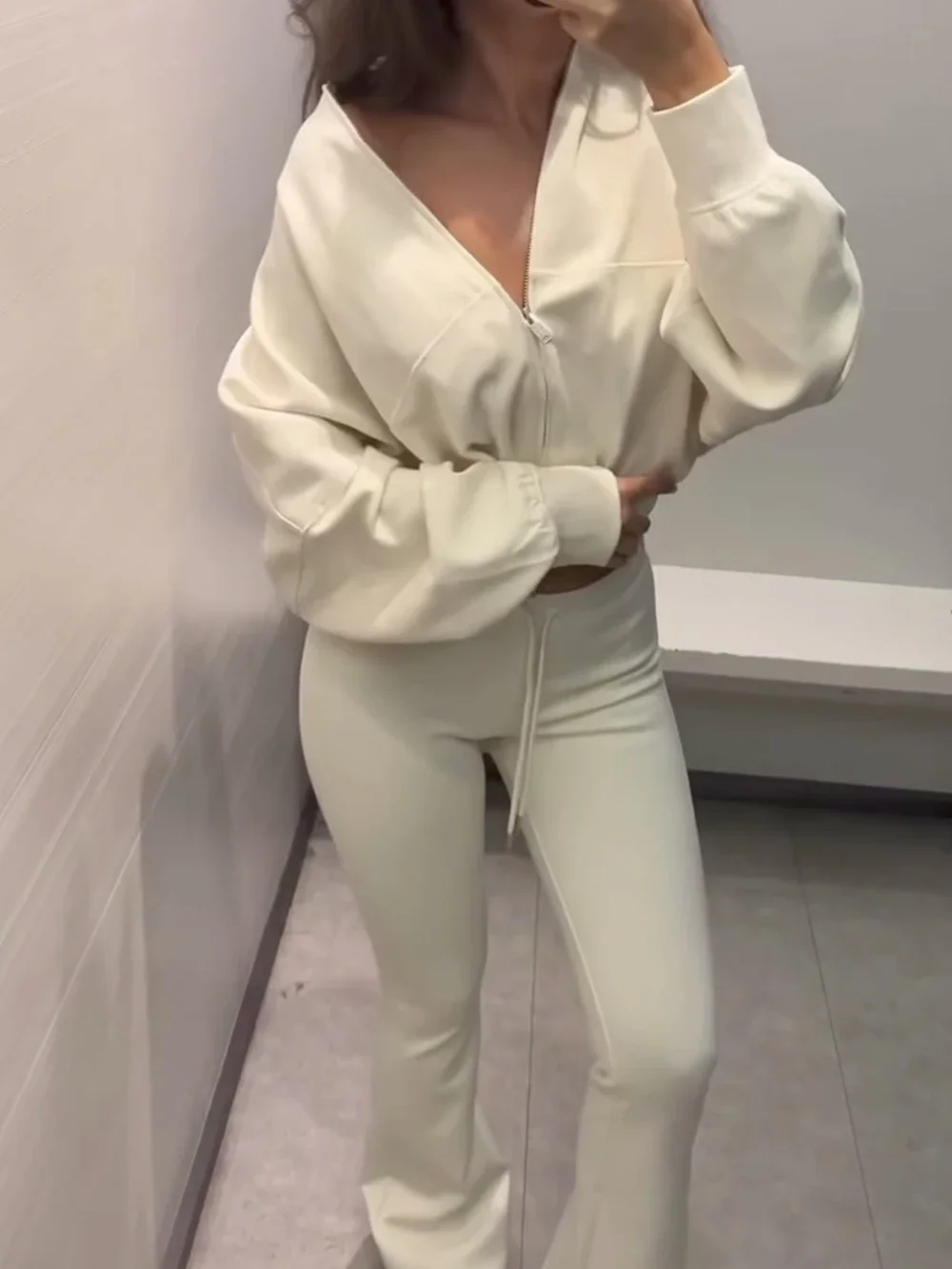 Ensemble veste ample européenne et américaine pour femme, avec pantalon Micro Pullup, automne/hiver 2025