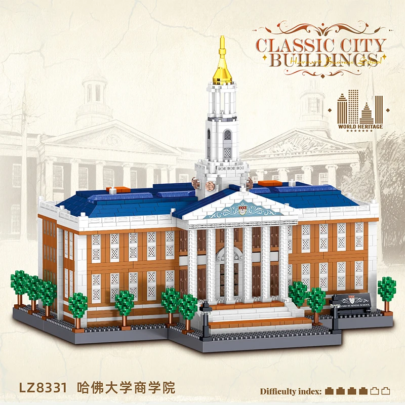 

Creative Building Blocks 2025 New Harvard Business School Assembly Modern Street View Model Decoration Children's Toys Boy Gift