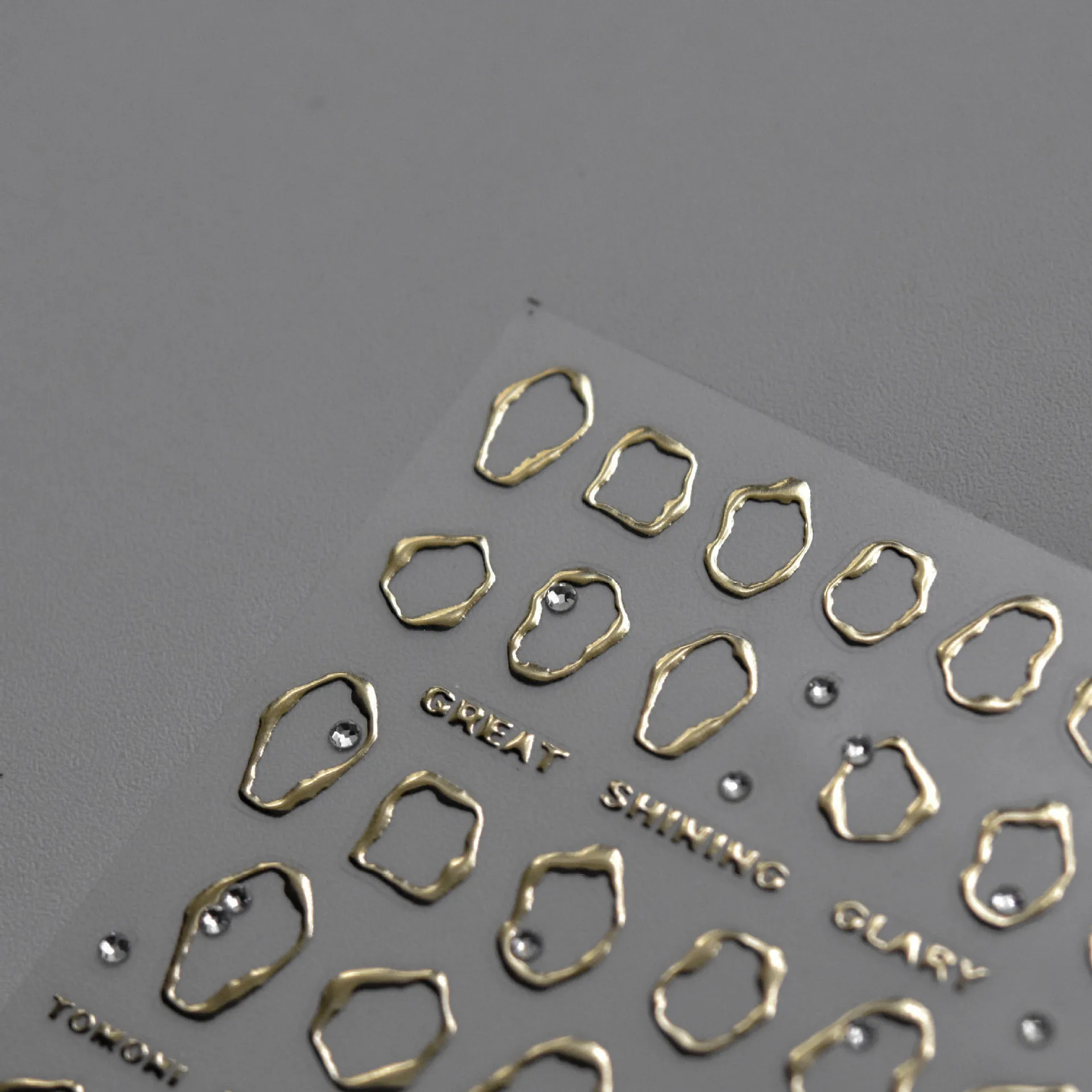 1 قطعة 5D كريستال حجر الراين مسمار ملصقا غير النظامية الذهبي الإطار مسمار الفن ملصقات DIY بها بنفسك الفاخرة مسمار الديكور أجزاء مانيكير الشارات #6