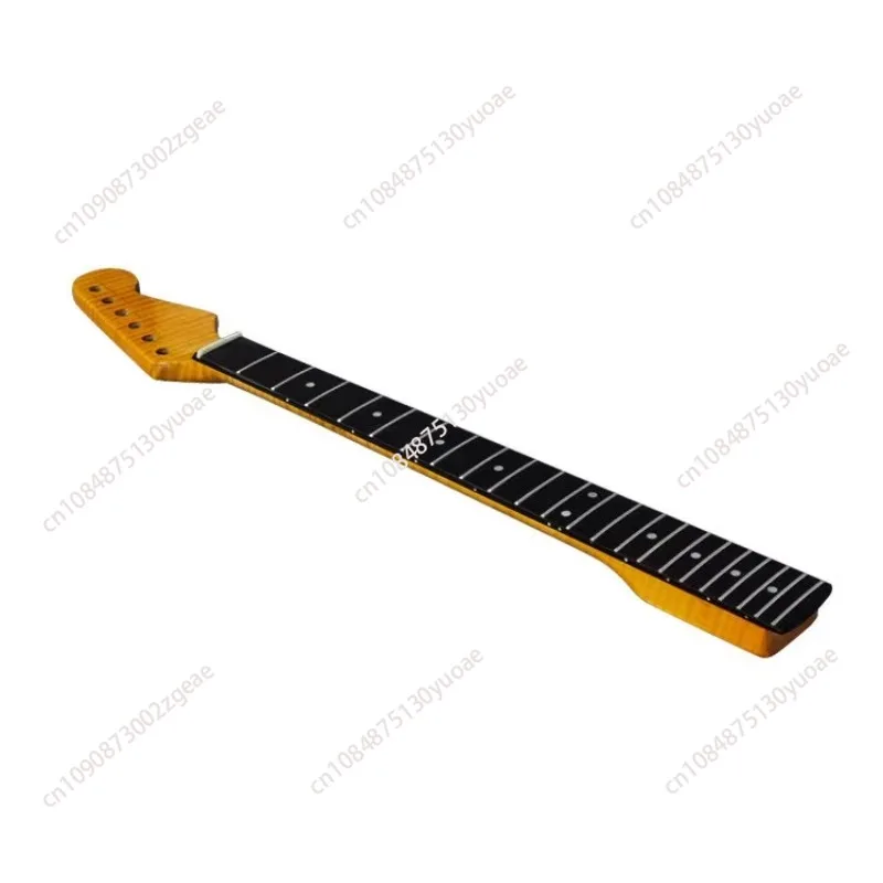 

Gold Gloss Finish Replacement Flame Maple Guitar Neck Mahogany Fingerboard Canadian String Instrument Parts Accessories