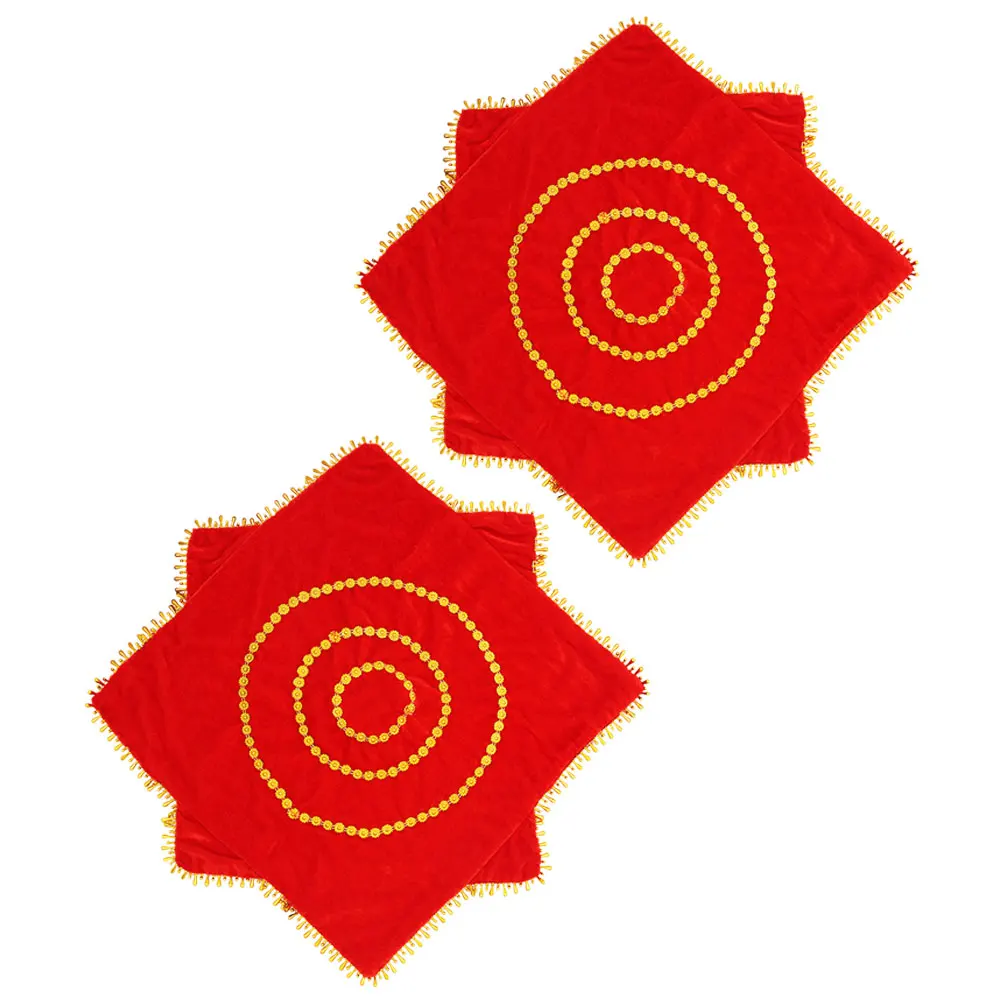 

2Pcs Red Dance Handkerchief Pleuche Rotating Performance Props for Yangko Party Masquerade Cosplay Worship Flags for