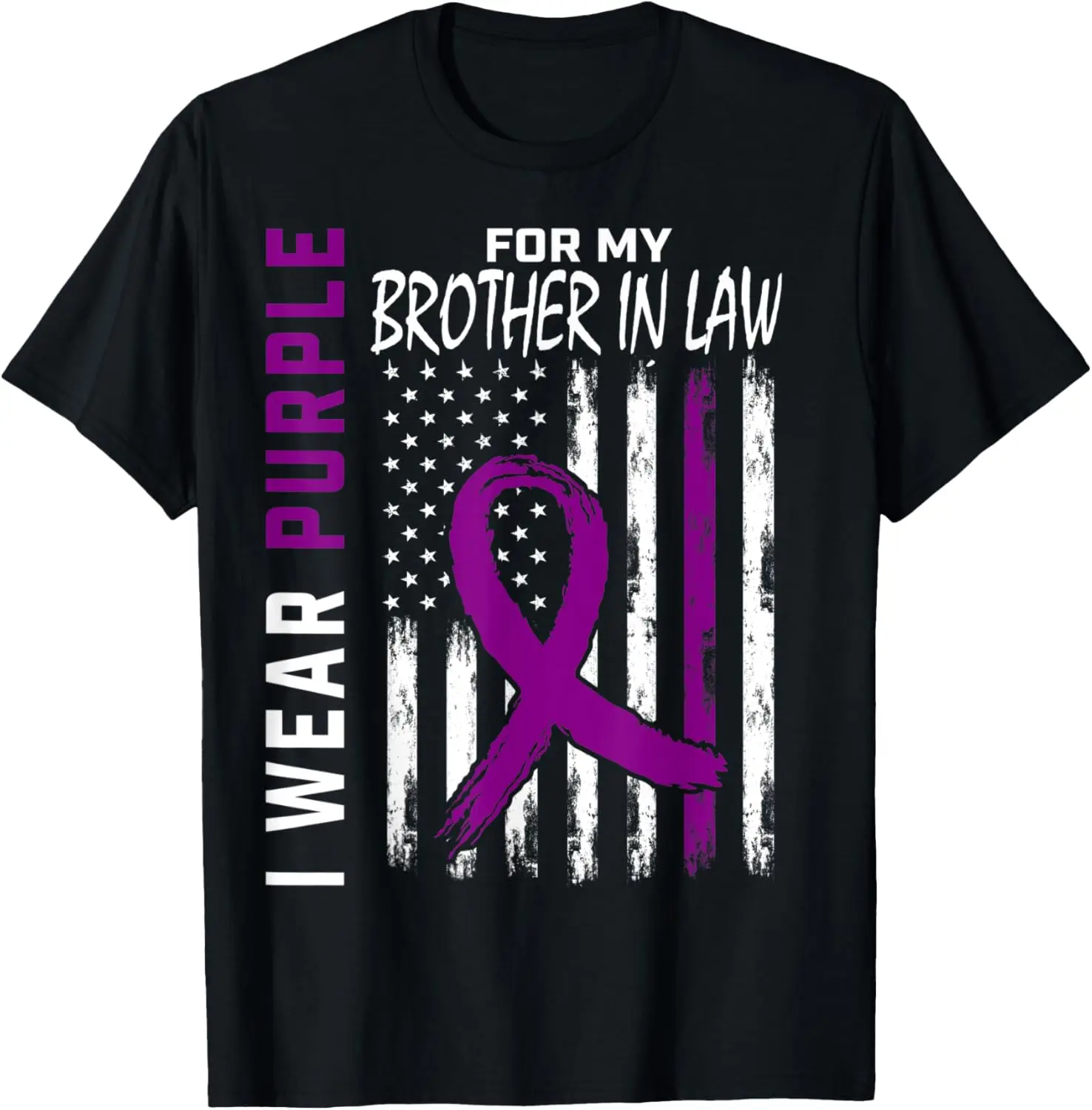 

Футболка с флагом США I Wear Purple For My Brother In Law Lupus