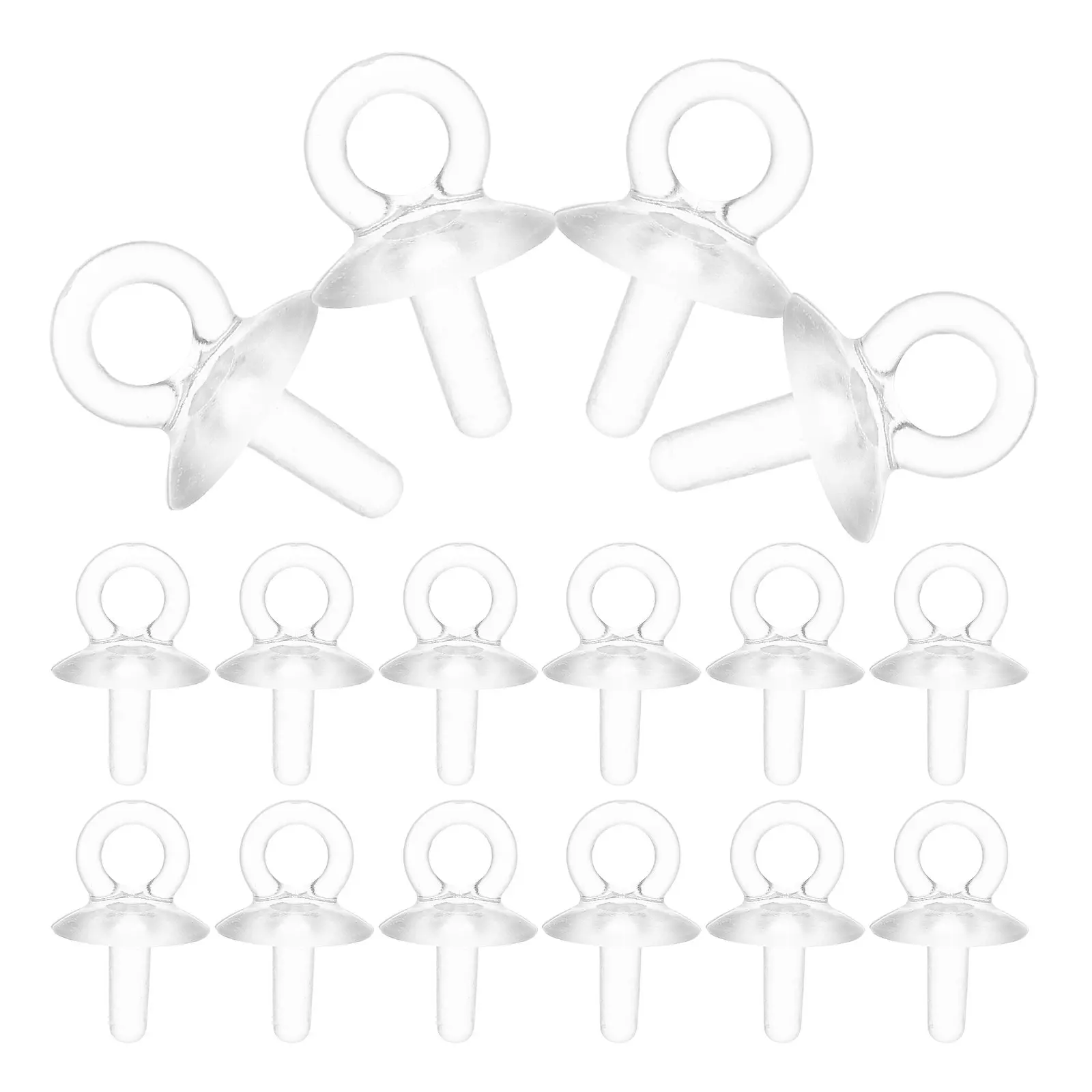 100Pcs Pearl Pendant Resin Cup Eye Pins Transparent DIY Jewelry Fixing Pins Bead Holders Universal Replacement Compact Pegs - view 3