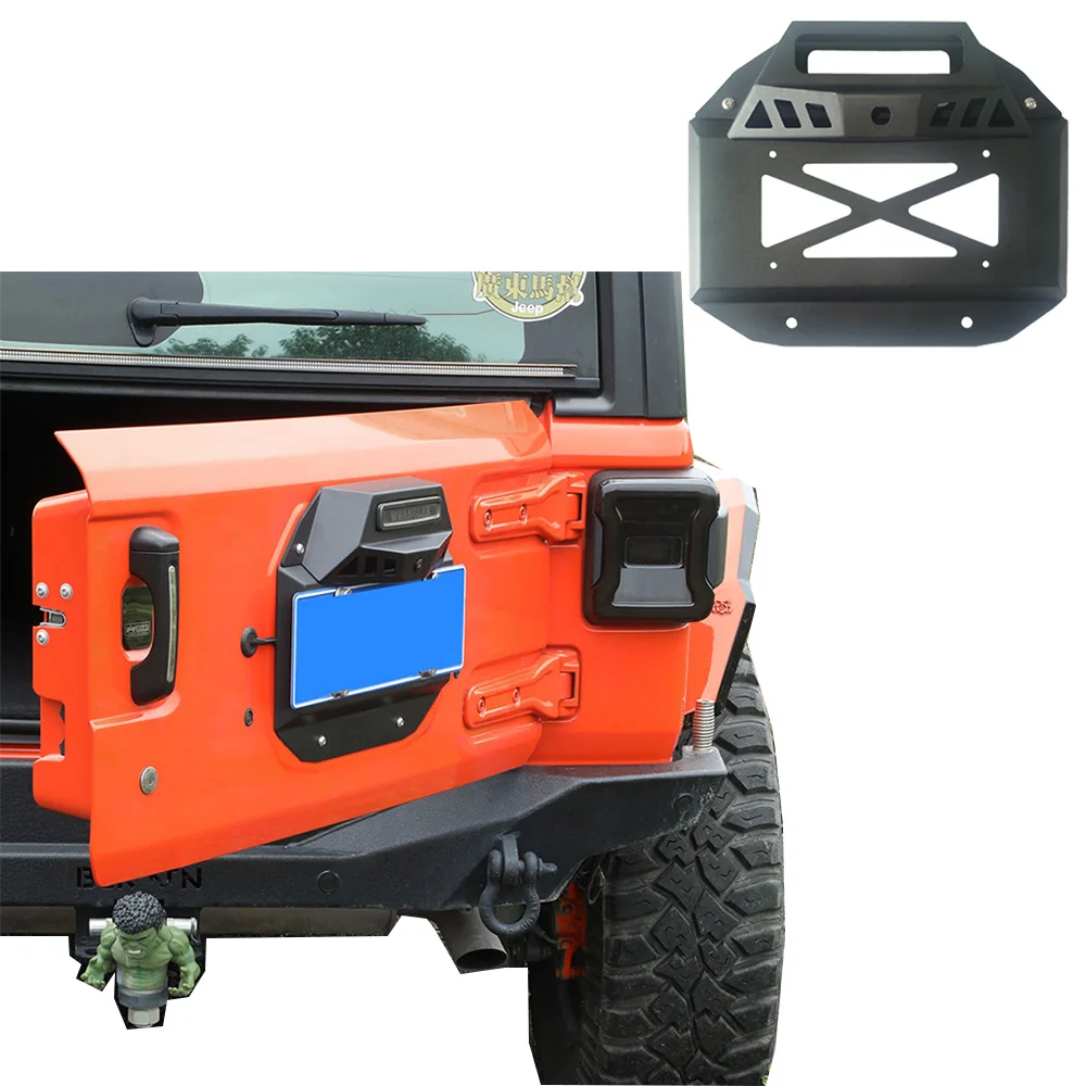 

JL1273 License Bar Steel Car Exterior Rear License Plate Bracket Holder Bull Bar License Plate For Jeep Wrangler JL 18+