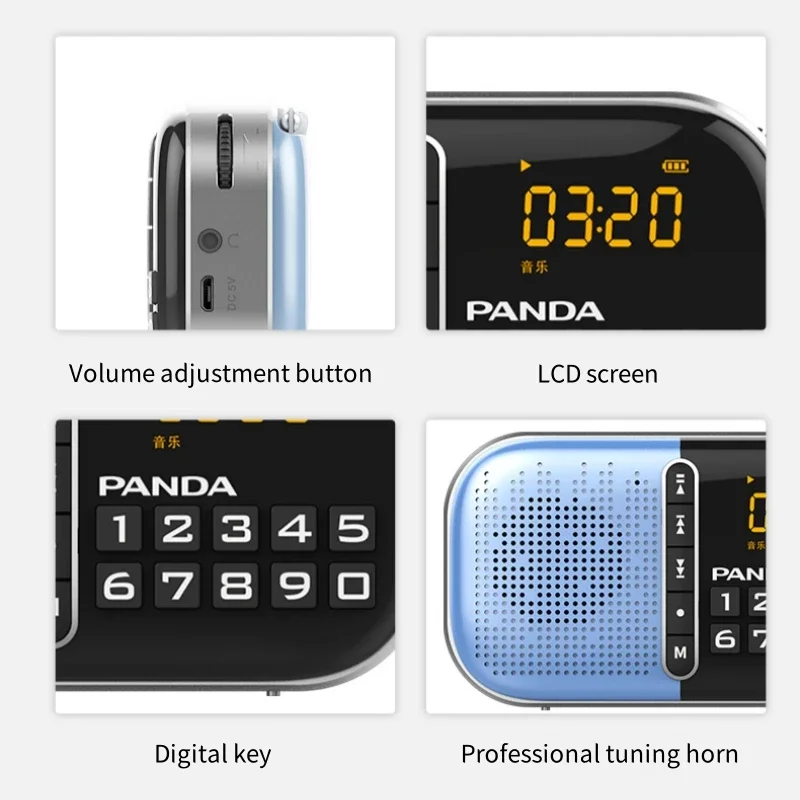Pocket Digital MP3 Radio LED Display Rechargeable Radio Portable FM Radios TF Card/headset Player Multifunctional Speakers