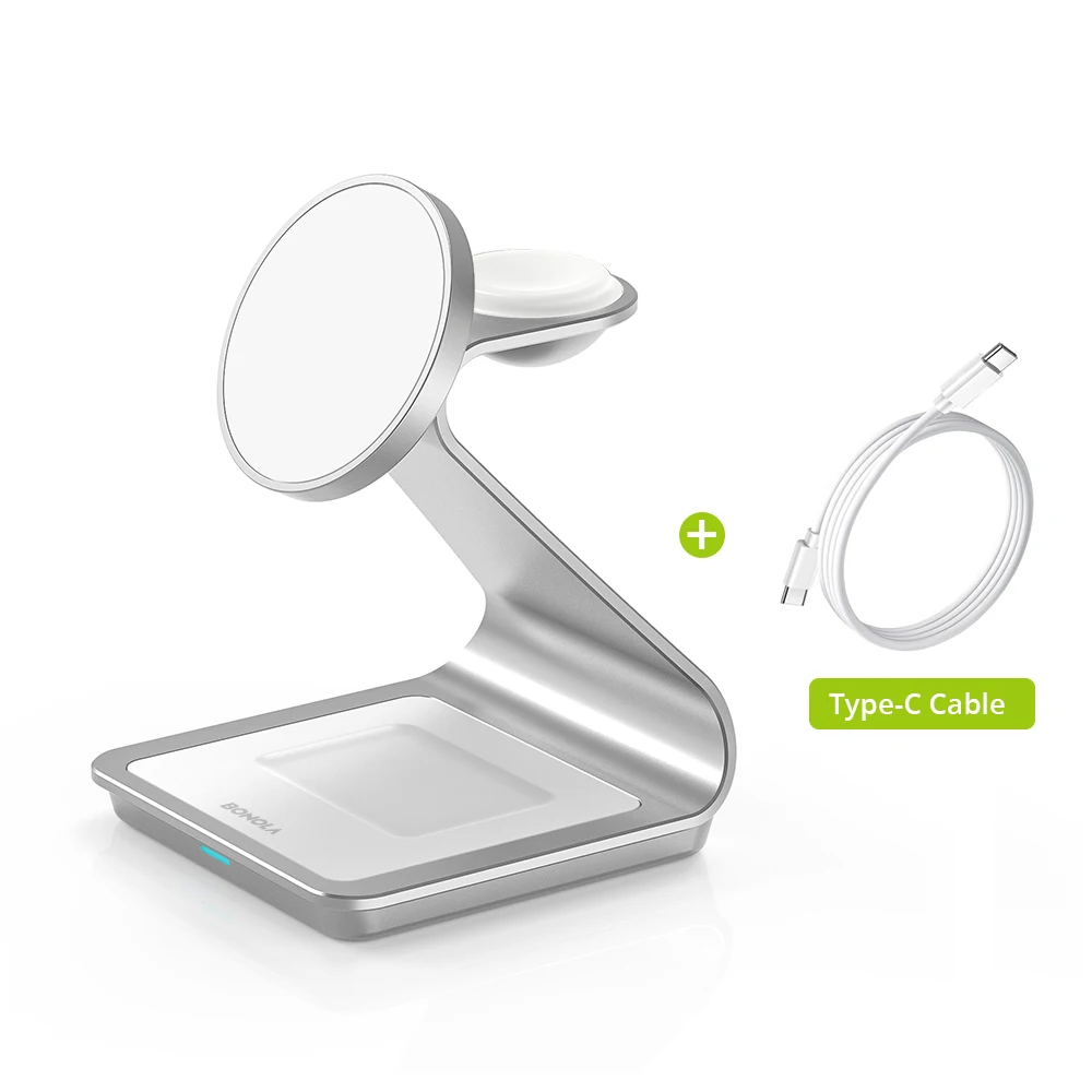 Bonola Magnetische 3-in-1 draadloze oplader voor iPhone 17/16/15/13/14/12 30W draadloos laadstation voor Apple Watch/AirPods Pro