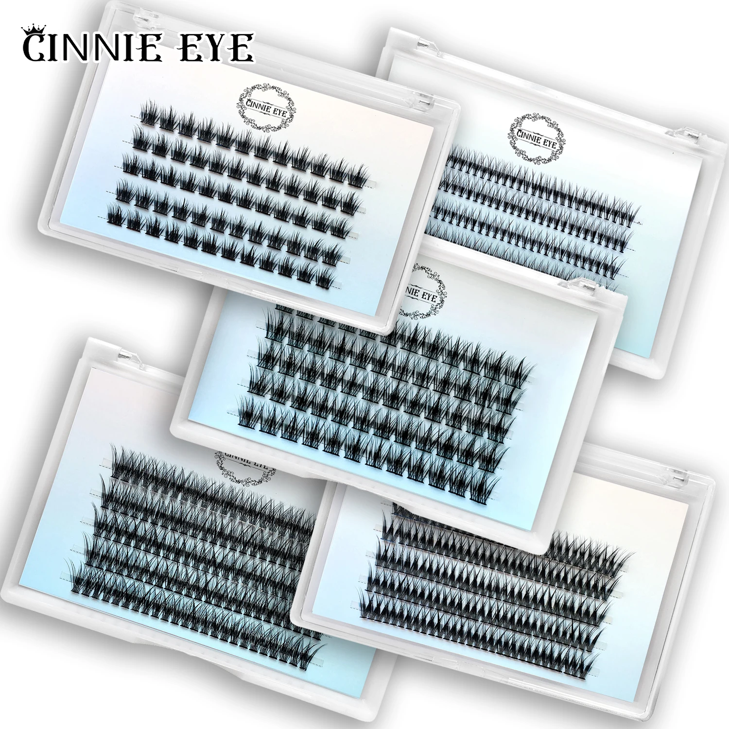 New 100 Cluster Bundles DIY Individual Eyelash Extension Premade Volume Lash Fans 50D 6D 5D Wispy False Eyelash Doll Fox Eye