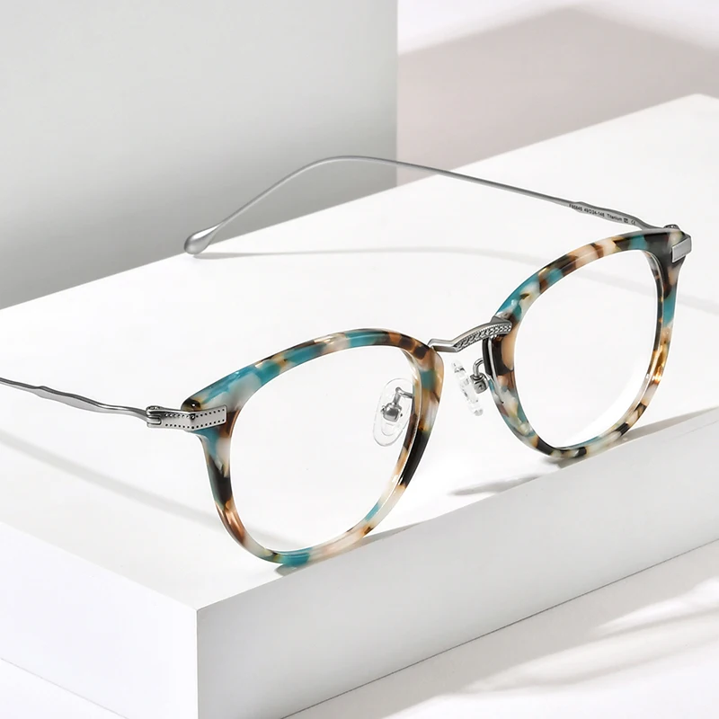 FONEX Acetate Titanium Glasses Women 2024 New Retro Square Eyeglasses Men Spectacles Vintage Eyewear F85845