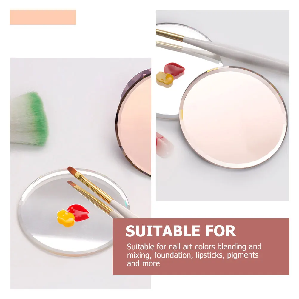 

4Pcs Nail Art Palette Mirror Surface Mixing Board for Manicure Color Blend Pigment Mixing Nail Art Display Tray Professional Use