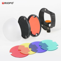 TRIOPO MagDome Color Filter, Reflector, Honeycomb, Diffuser Ball Kits For GODOX tt600 TT685 V860II YN560III/IV Flash VS AK-R1