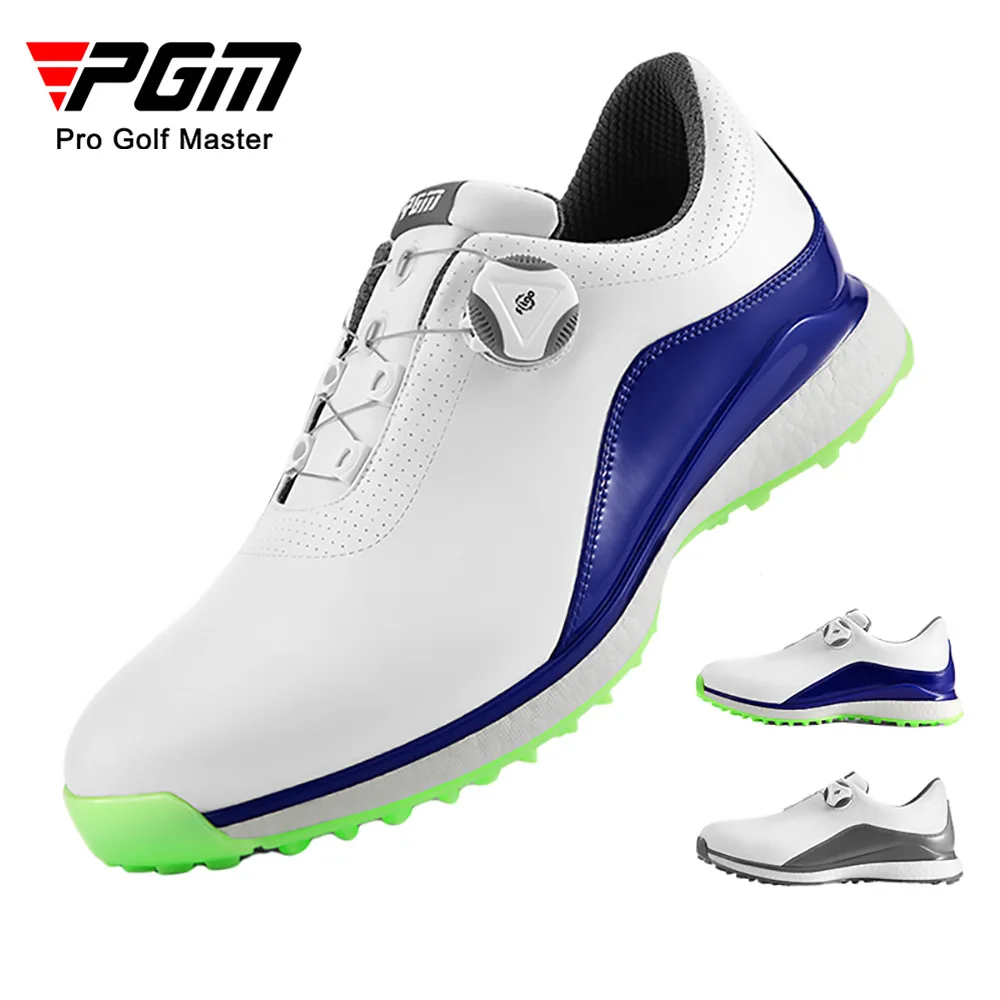 

PGM Mens Golf Shoes Spikes Nail Popcorn Midsole Microfiber Leather Men's Knob Shoelaces Sneakers Anti-side Slip Shoes XZ173