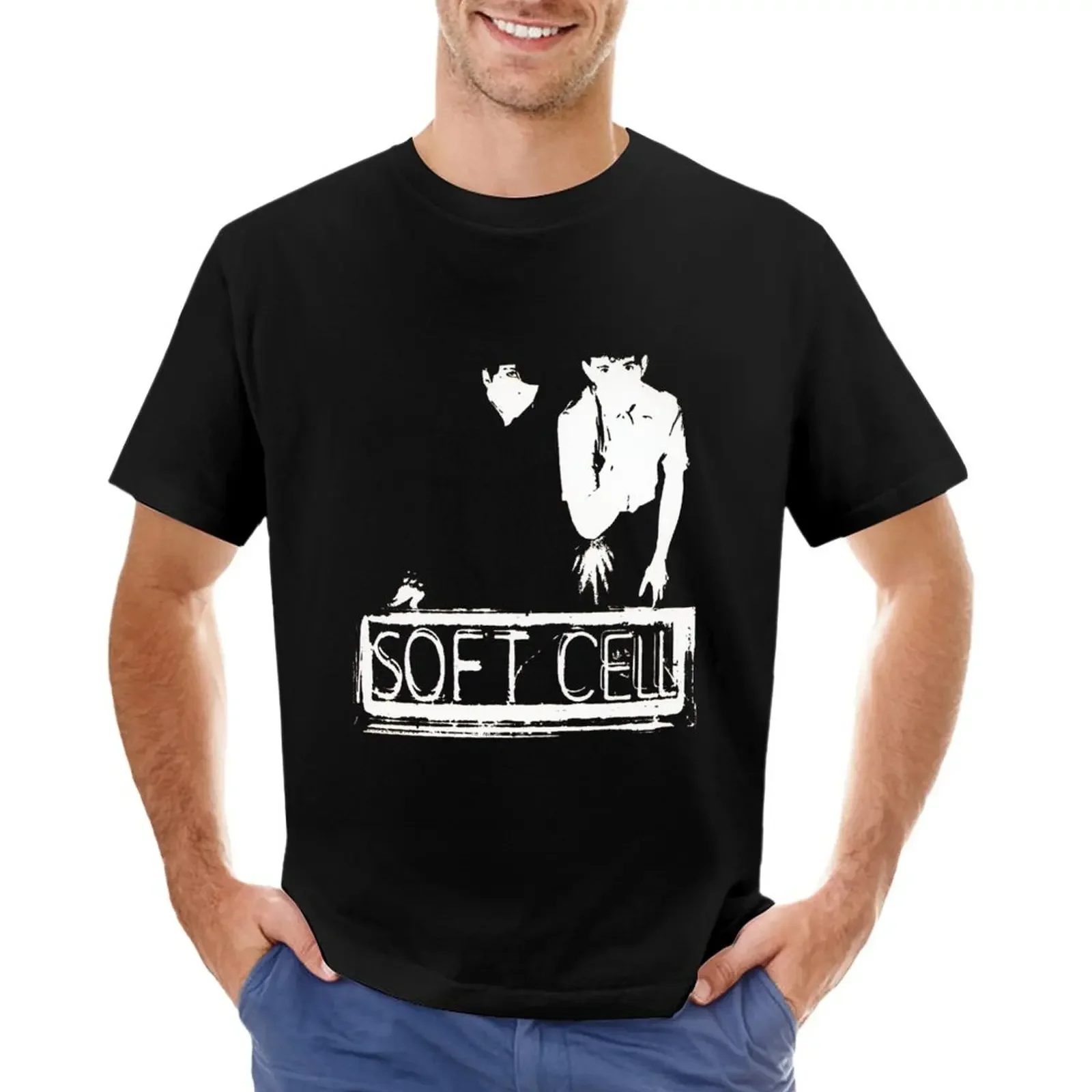 Soft cell black and white 80s synthpop T-Shirt Oversized t-shirt plain t-shirt boys animal print shirt Tee shirt men clothing