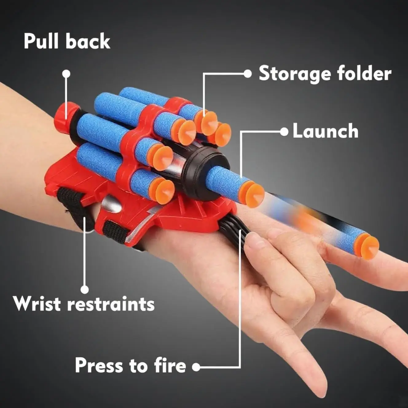Conjunto de brinquedos de pulso lançador de heróis, luvas de cosplay, brinquedos de dramatização de super-heróis, presente para aniversário, dia das bruxas, cosplay