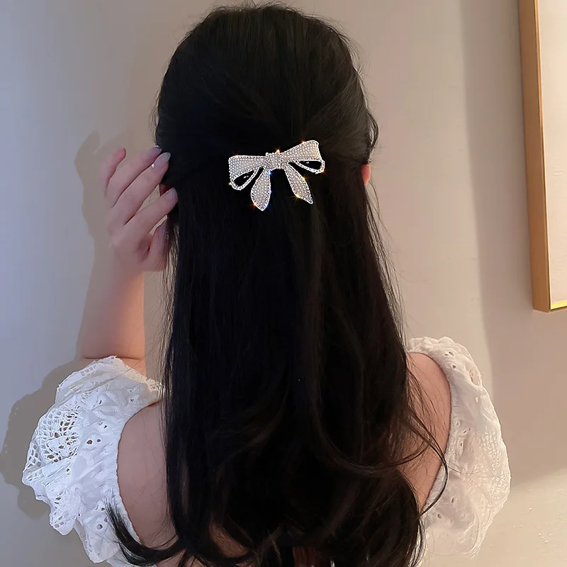 1/2 Stück Elegante Haarspange mit Imitationsperlen, Schmetterlings-Haarspange für Damen, kleine Haarspange für den Hinterkopf, rutschfeste Haarspange, Haar-Accessoires K – Detail 16