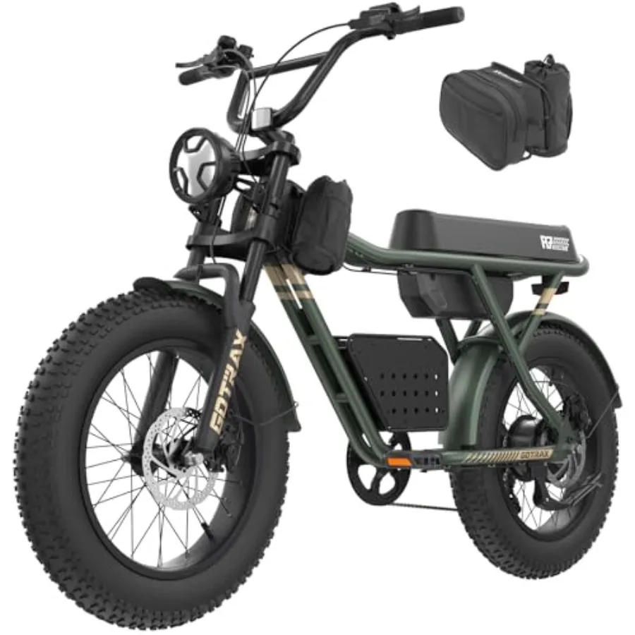 

R7 Electric Bike for Adults 750W Motor 25mph Max 45-Mile Range 20 Fat Tire UL Certified 48V Removable Battery Oversized Padded