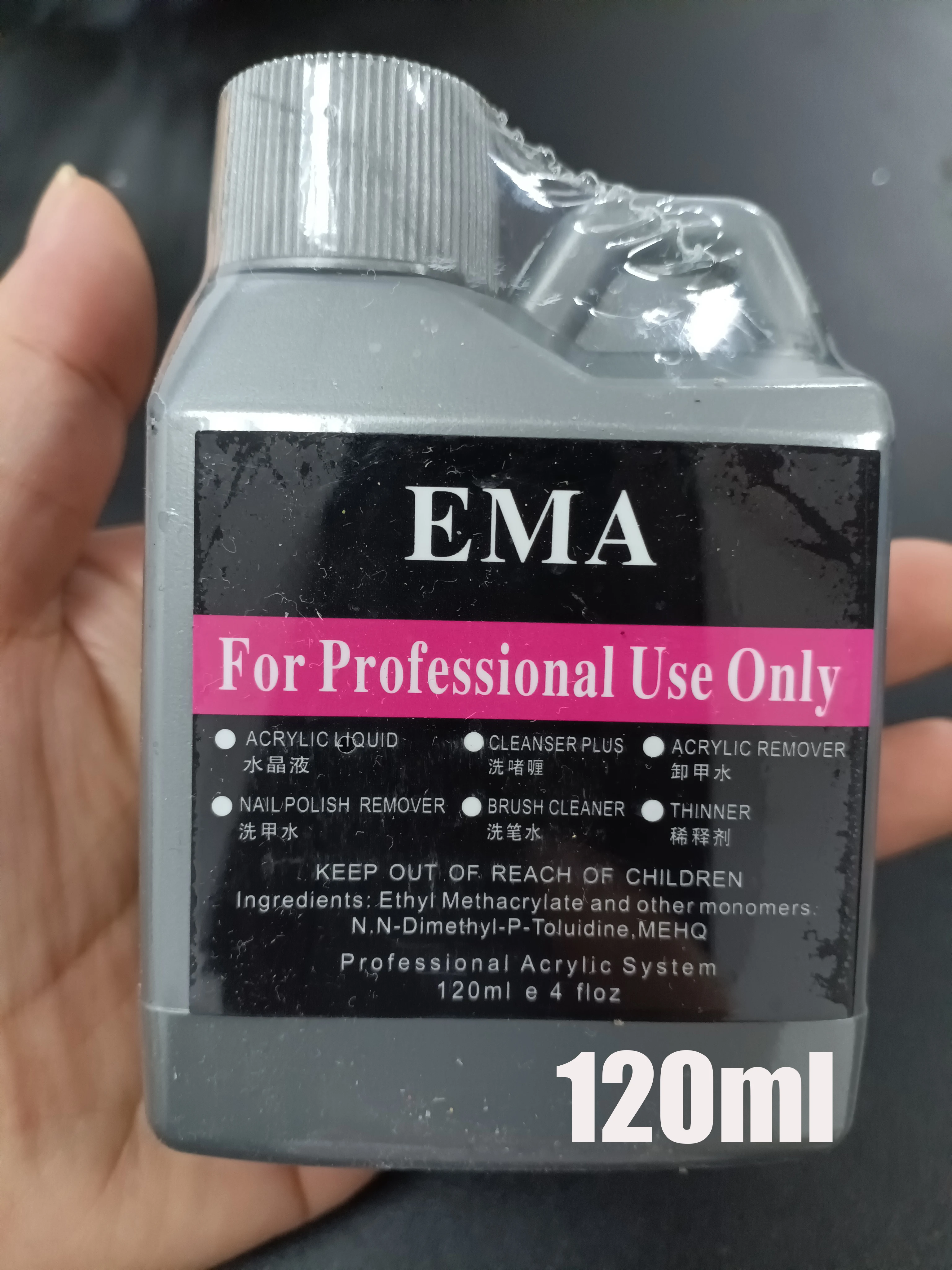 40/75/120ML EMA Acryl Vloeistof Monomeer 1 * Gebotteld Professionele Uitbreiding Kristal Poeder Nagelvloeistof DIY manicure Bouwer Vloeistof