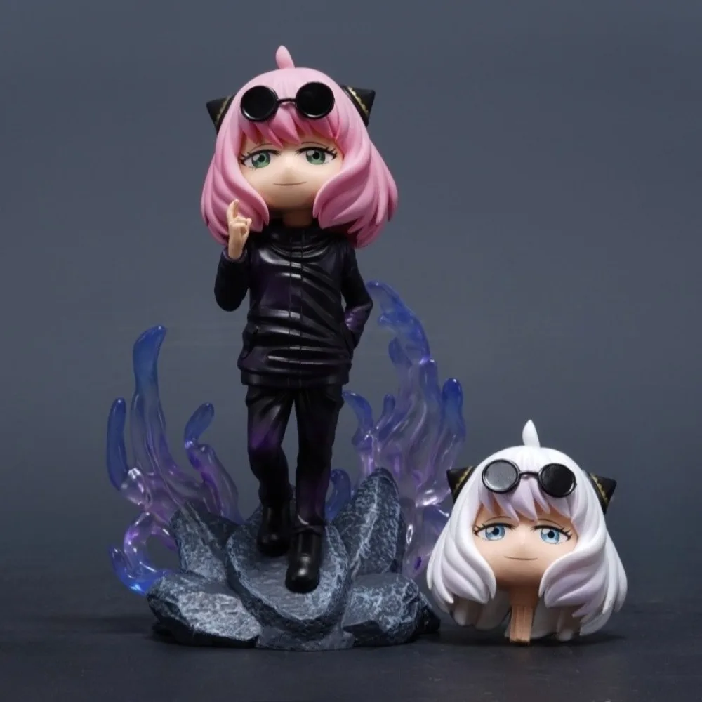 18cm/7.09in Anime Jujutsu Kaisen Figure Anya Forger Cosplay Gojo Satoru Action Figures Pvc Statue Collection Model Toys Gifts