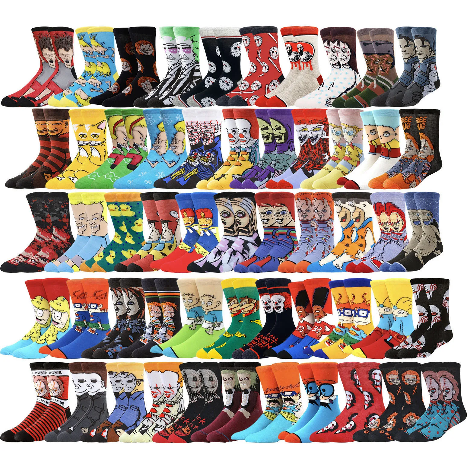 

10 пар Рождество Хэллоуин хип-хоп уличная мода мультфильм аниме носки для мужчин женщин новинка забавные повседневные носки для экипажа