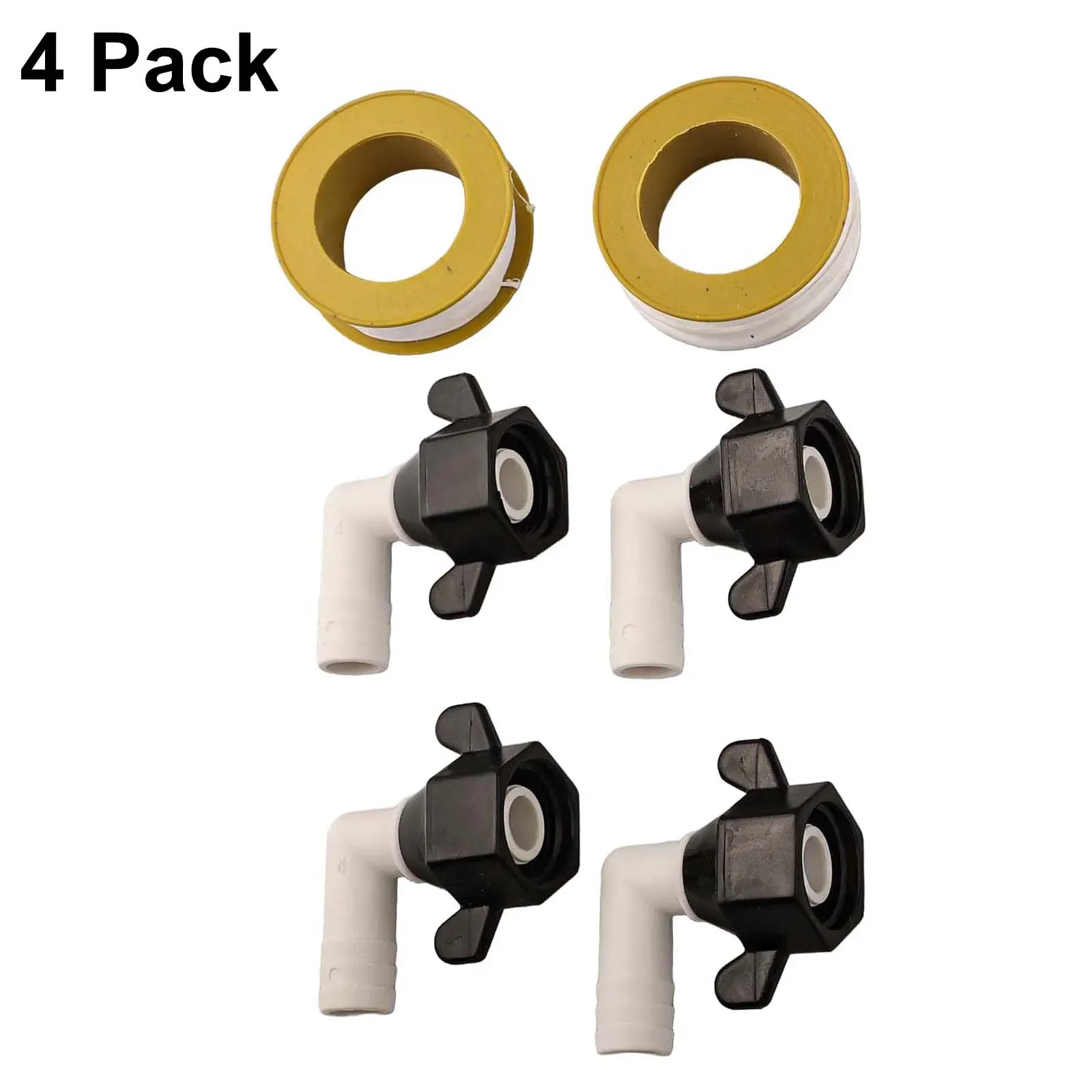 

6pcs Set 1/2"x1/4 NPT Barb Elbow And Straight Swivel RV Water Pump Connectors With Sealing Tape Leakproof Connection Adapter