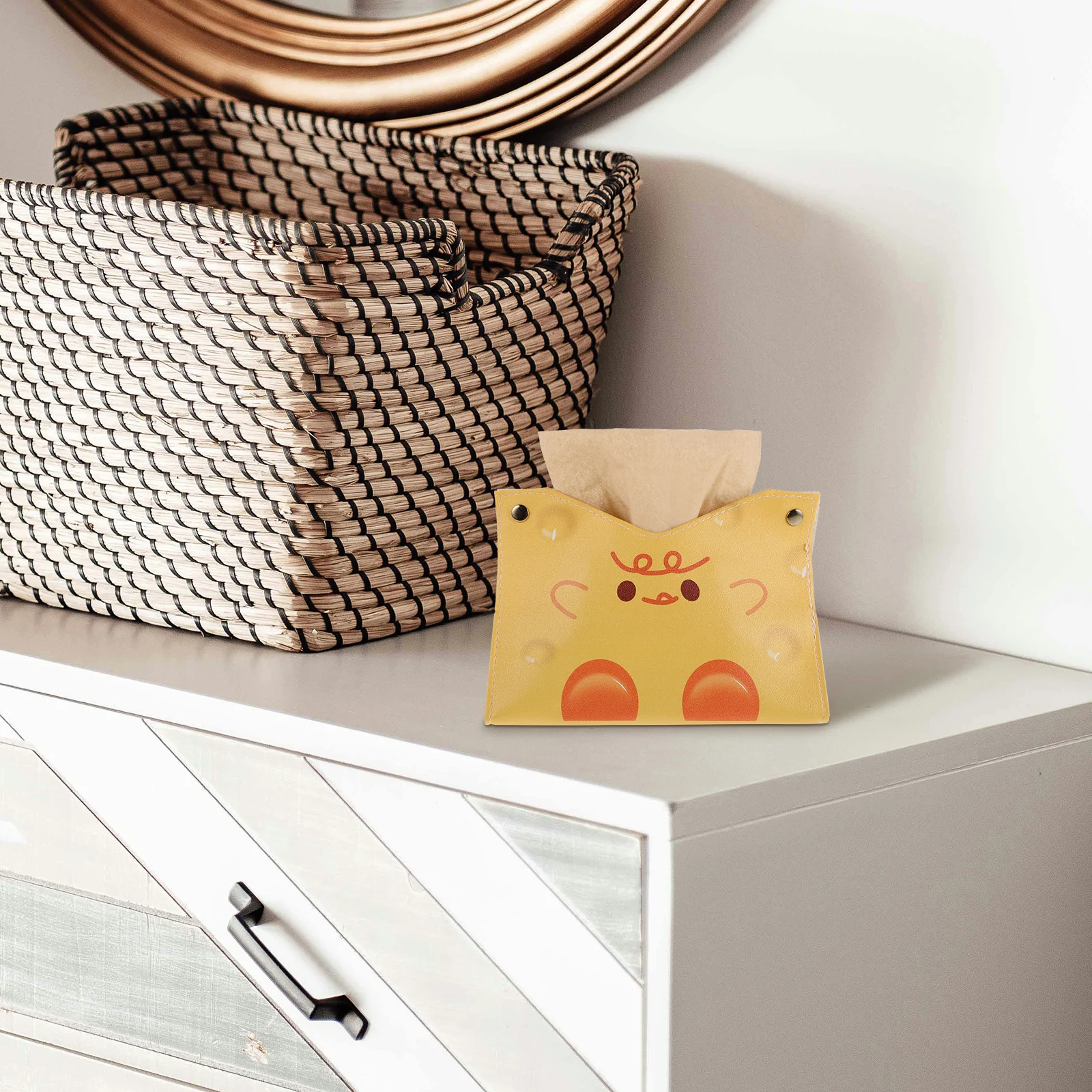 

Tissue Box Cover Cute Cheese Holder for Home Living Room Table Kitchen Bathroom Napkin Rectangle Paper
