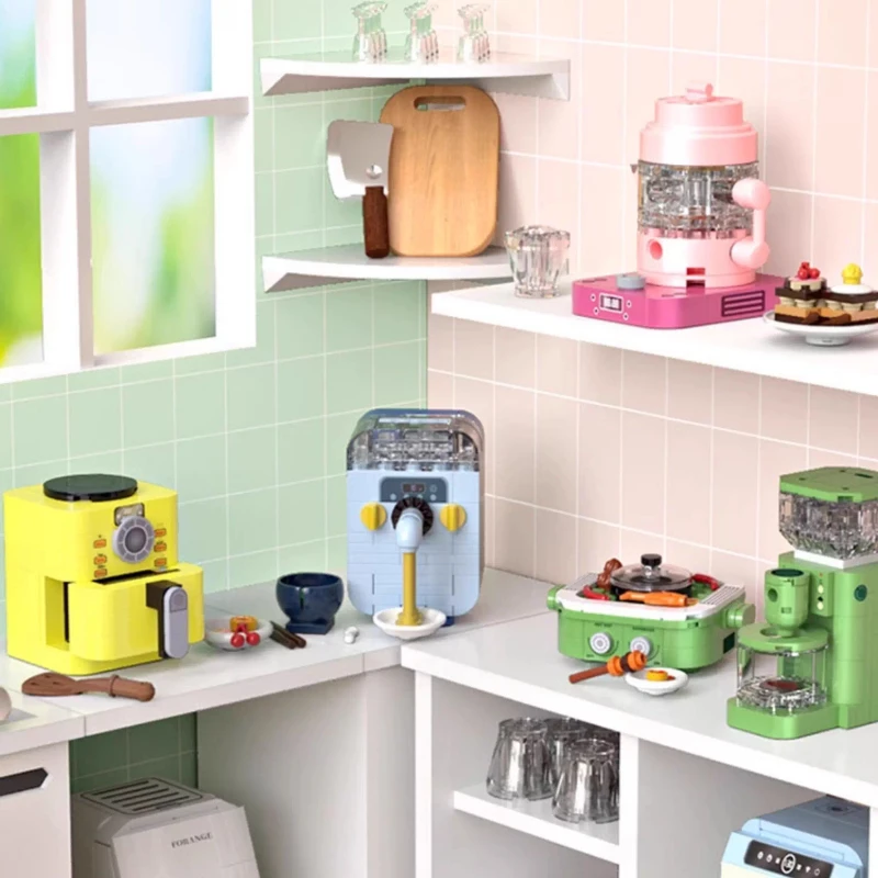 Sembo mini blocos de construção de computador, criativo, moderno, câmera montada, brinquedo educacional, modelo de fritadeira de ar, ornamento de mesa, presente