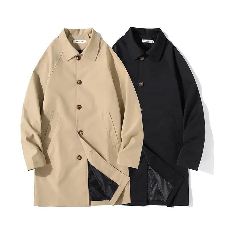 

GIOIO men's windbreaker, solid color lapel simple and fashionable windbreaker jacket, 2025 spring new tops and jackets