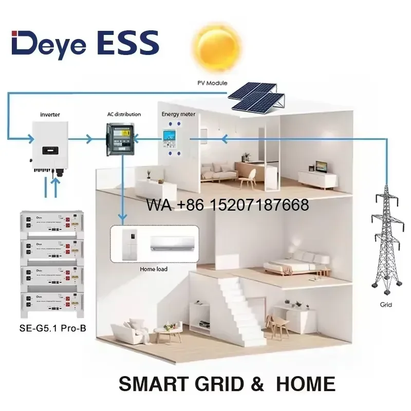 Wmwmnu for Wmwmnu EU Warehouse Deye SE-G5.1 Pro-B Low Voltage Lithium Battery 5kw 10kw 15kw 20kw 51.2V Solar LiFePO4 Battery