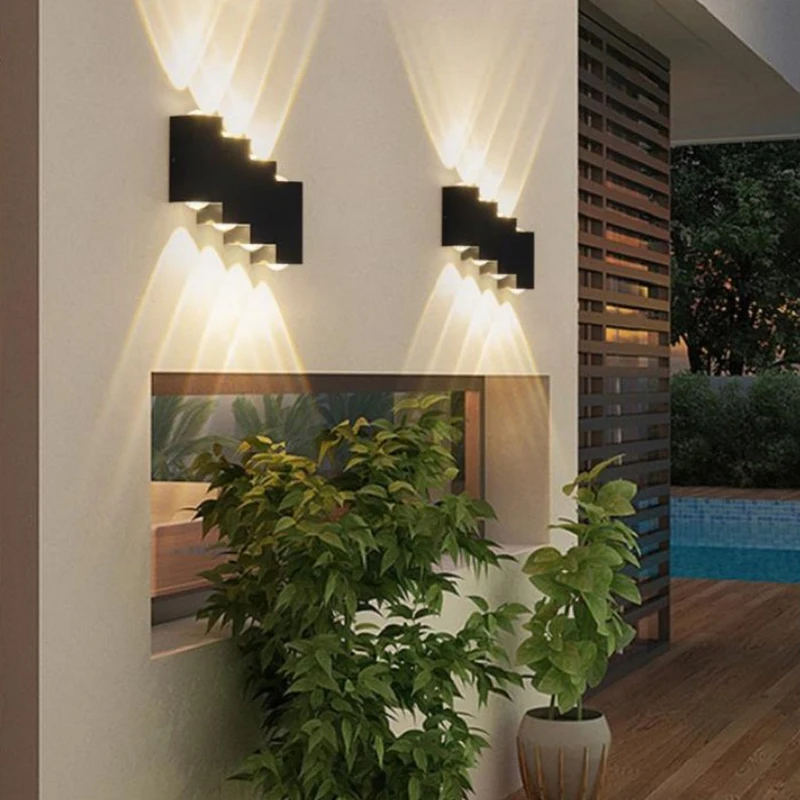 Imagem -06 - Lâmpada de Parede de Alumínio Impermeável ao ar Livre Iluminação Led Simples Luz Multi Head Pátio e Jardim Villa e Villa Ac90260v Ip65