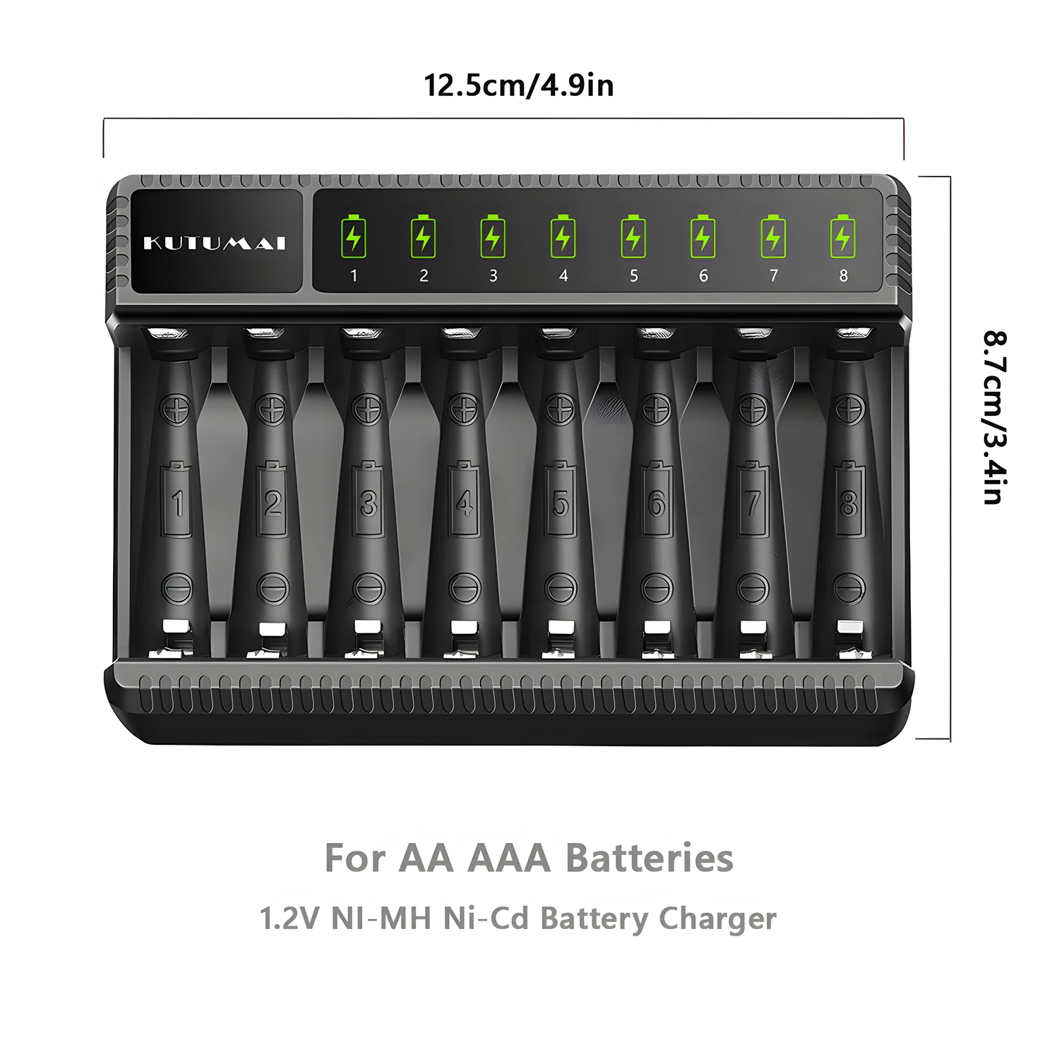 Intelligent Battery Charger 8 Slots LCD Display AA/AAA Batteries Smart Charging Rechargeable Battery For 1.48V 600mA*8 Output