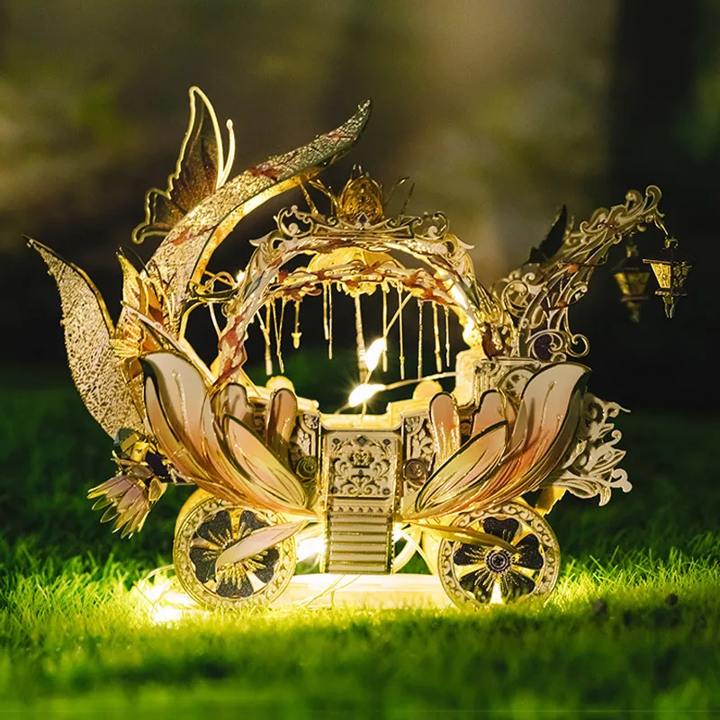 Exquisite high-grade handmade metal assembly model Genie series castle carriage Crown throne creative DIY puzzle Home decoration