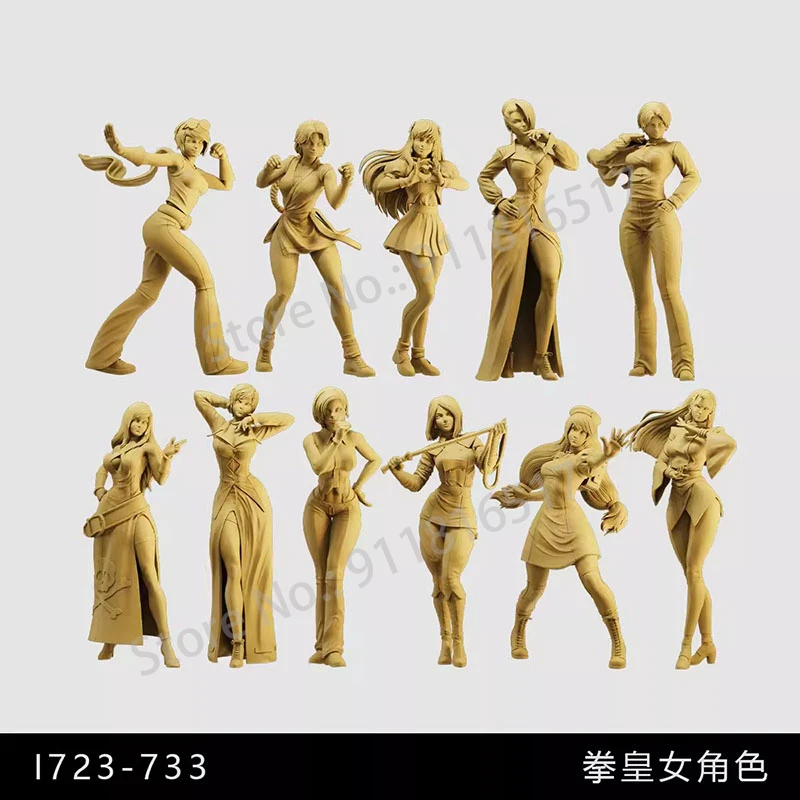 3D Printed 1/64 1/43 Female Fighter Chizuru Kagura JENET Vice Asamiya Athena Figure Diorama Street Scene Prop Model Toy