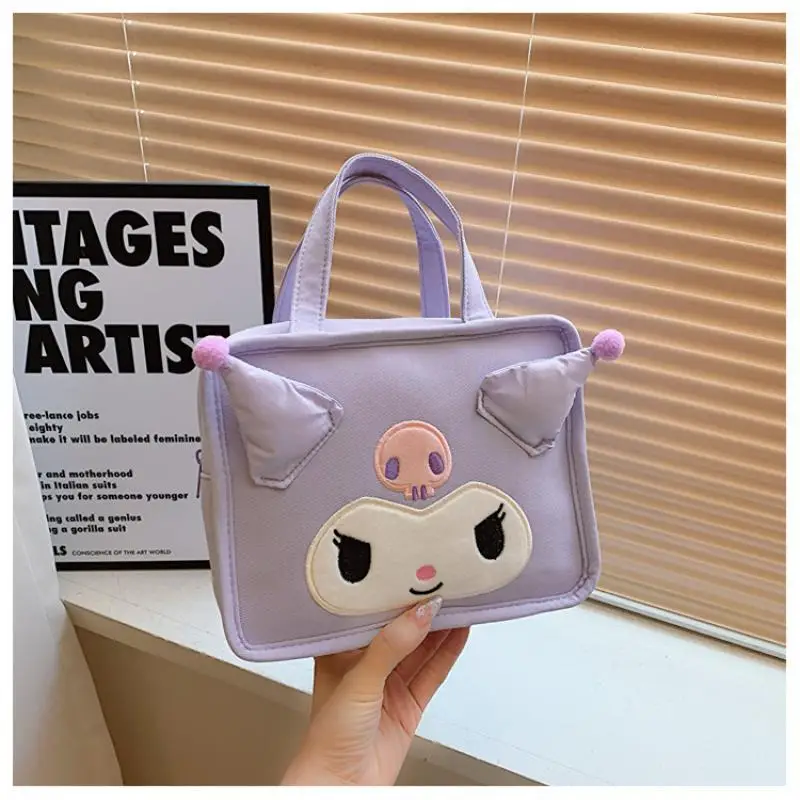 3D New Sanrios Handbag Cute Cartoon Kuromi Melody Pochacco Makeup Wash Bags Commuter Travel Girl Heart Casual Shoulder Bag Gifts