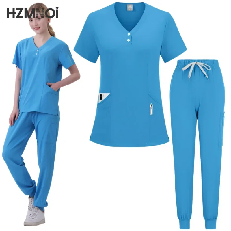 

Surgical Uniforms Woman Nursing Enfermeria Sets Top + Pant Articles Medical Uniform Scrubs Clinical Beauty Salon Hospital Suits