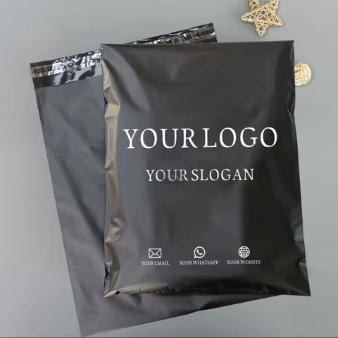 Black express bag gift packaging mail bag waterproof plastic bag transportation product self-sealed bag custom printing logo