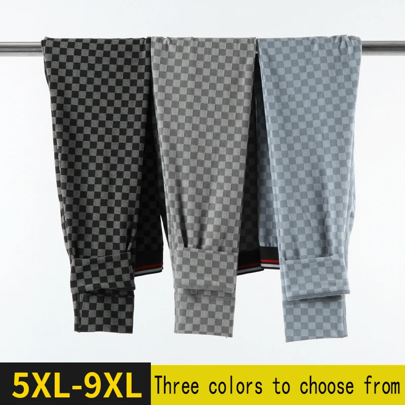 

Men Winter Thermal Underwear Velvet Leggings Pants Stretch Male Comfortable Warm Long Home Pajama Sweatpants 5XL-9XL