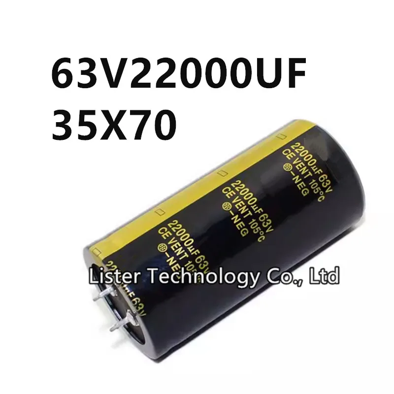 1Pcs/Lot 63V 22000UF 63V22000UF 22000UF63V volume: 35X70 mm audio power amplifier inverter aluminum electrolytic capacitor