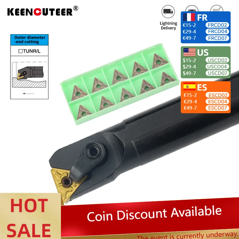 

1шт S16Q-MTUNR16 S20R-MTUNR16 S25S-MTUNR16 для токарного станка Внутренний токарный держатель инструмента TNMG16 Твердосплавные вставки Токарный станок Набор режущих инструментов с ЧПУ