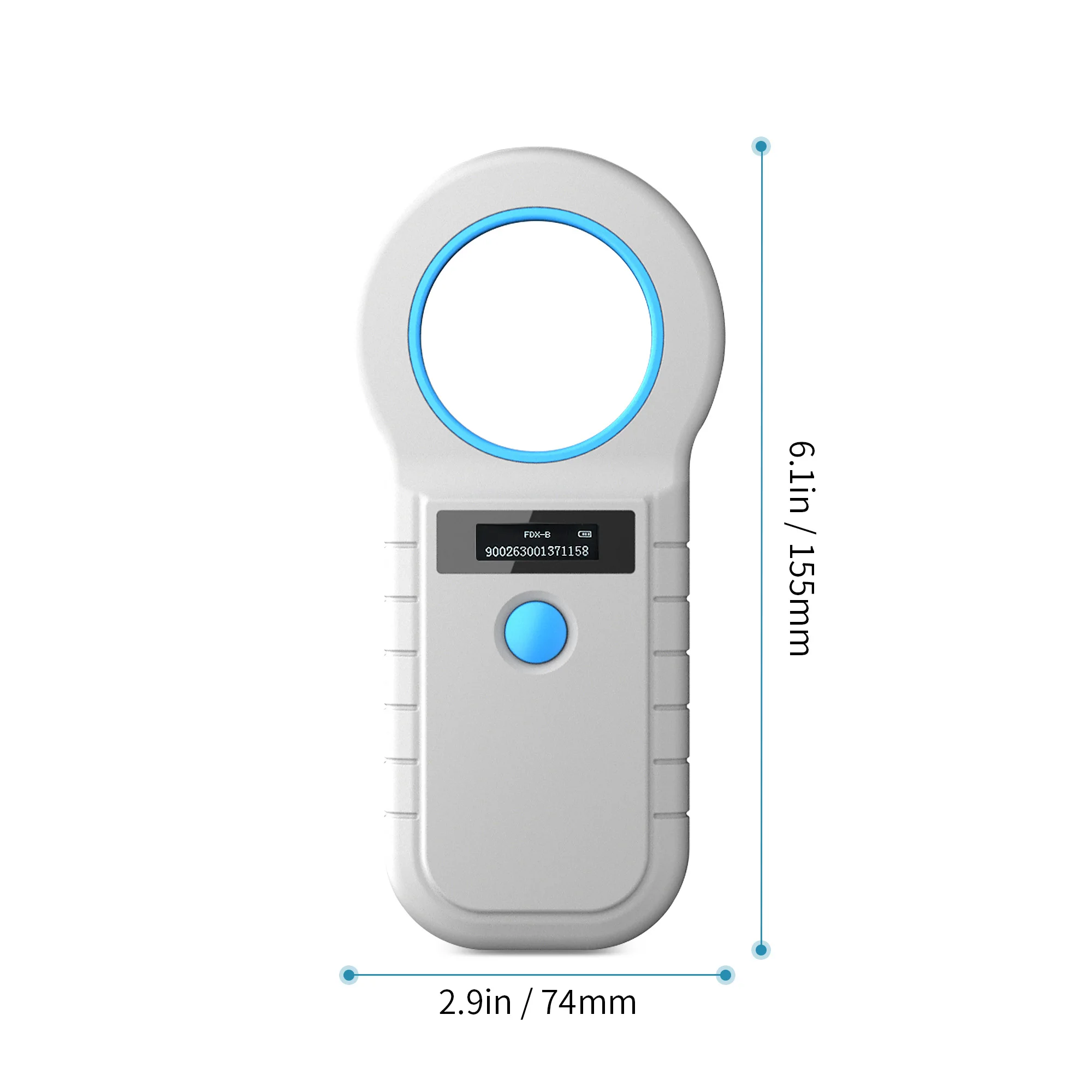 Rechargeable RFID Card ID Reader ISO11784/5 Pet Scanner 134kHz 125kHz Chip Transponder USB 2.0 Microchip Scanner For Animals