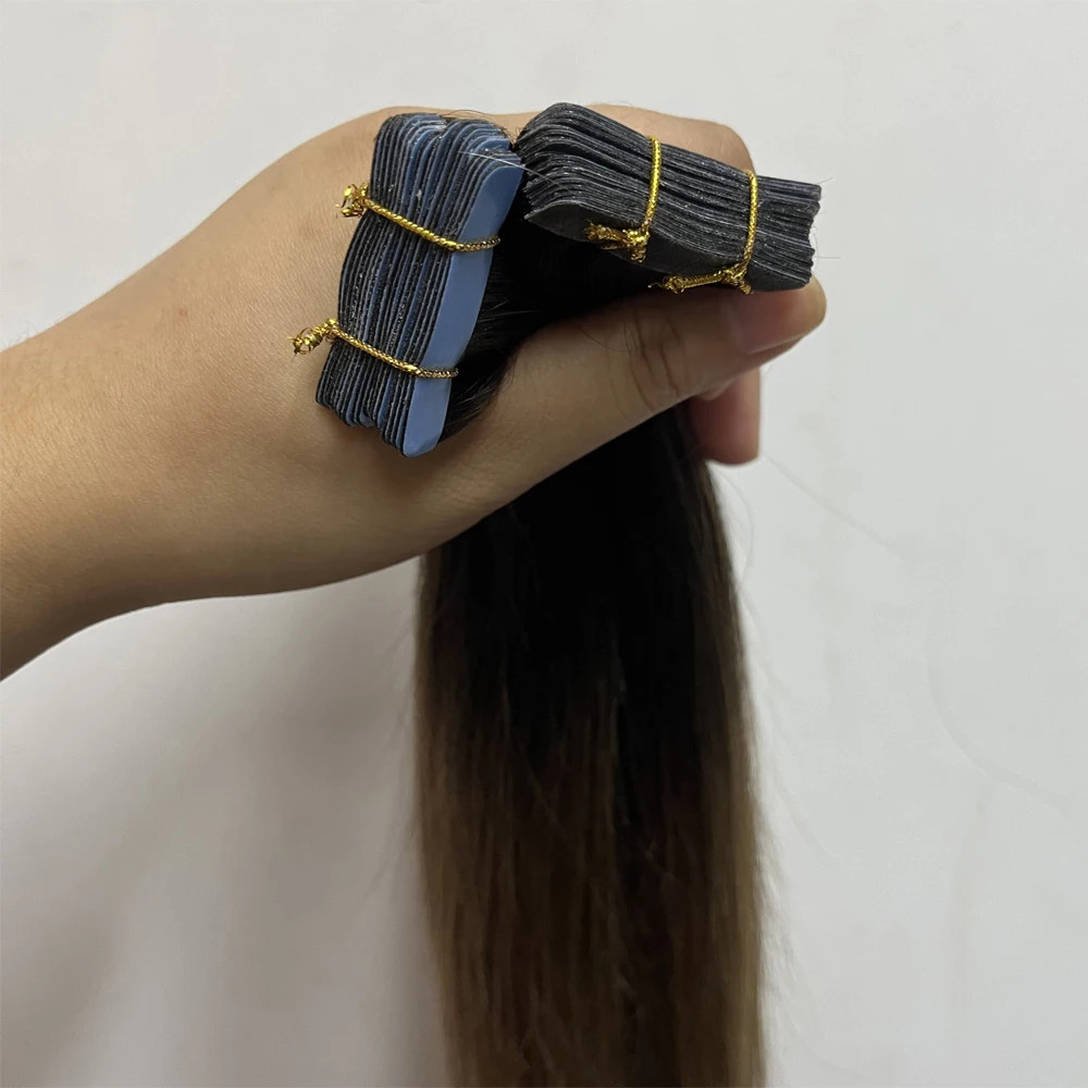 T2-6 # الشريط في وصلات الشعر شعر الإنسان الشعر البرازيلي 100% وصلات شعر بشري 20 قطعة طبيعي مستقيم للنساء 30 جرام/الحزمة #4