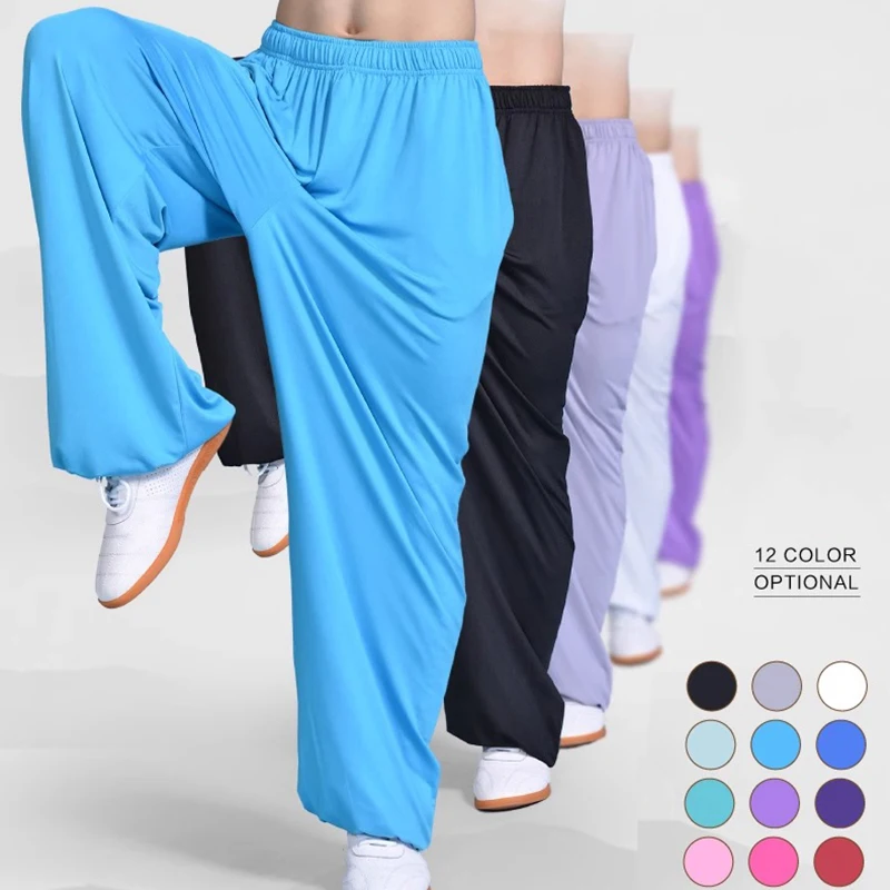 Tai Chi Pants Kung Fu Martial Art Pants Yoga Pant Milk Shreds Yoga Pants Trousers Taiji Lounge Pant Quick-Drying for Summer